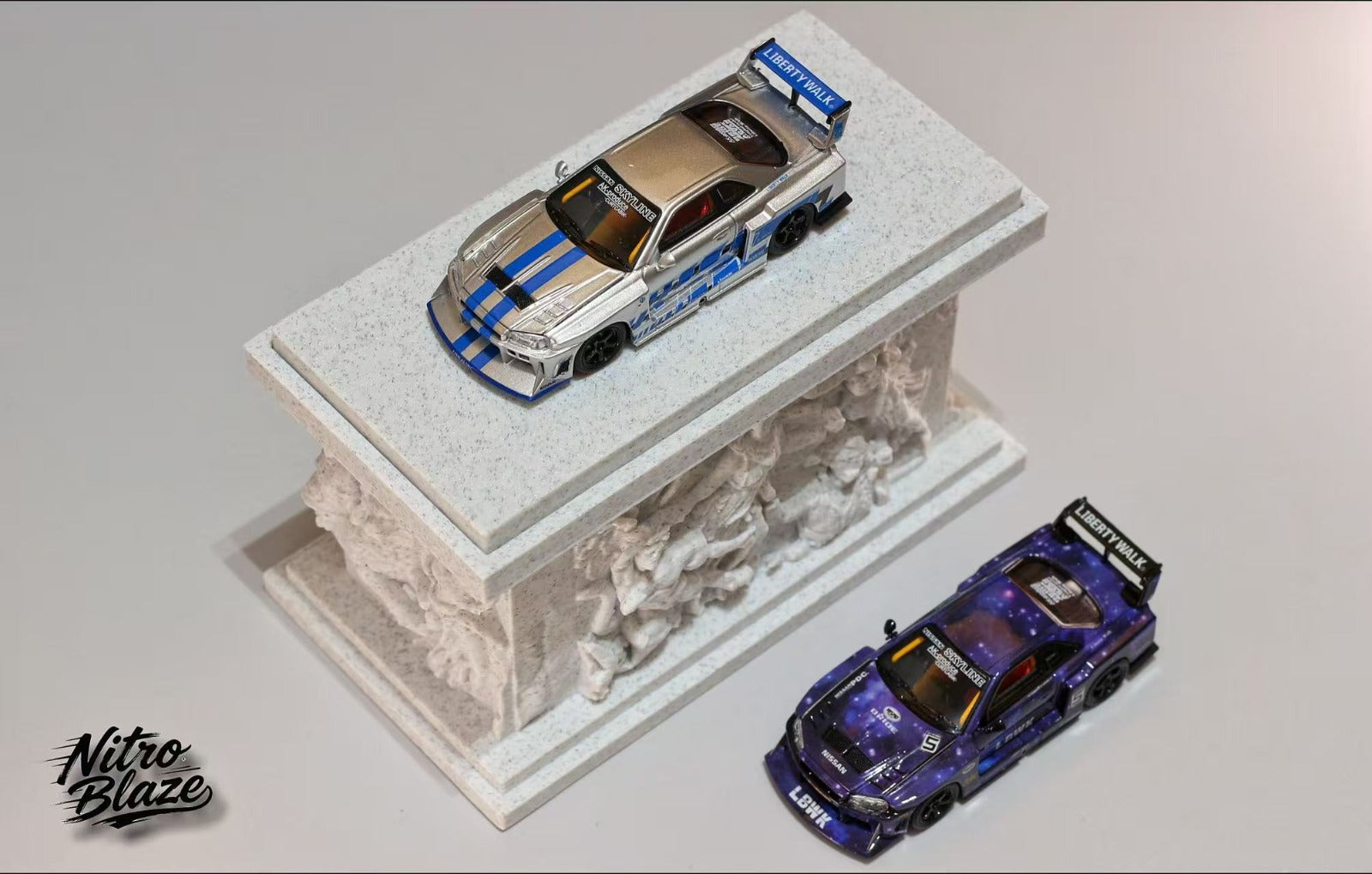 Nitro Blaze 1/64 SKYLINE ER34, LB-SUPER SILHOUETTE widebody Diecast model