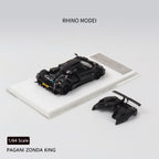 Rhino Mode RM 1/64 Zonda 760 King Diecast Model Full Carbon Black