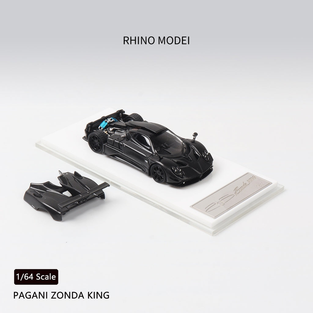 Rhino Mode RM 1/64 Zonda 760 King Diecast Model Full Carbon Black