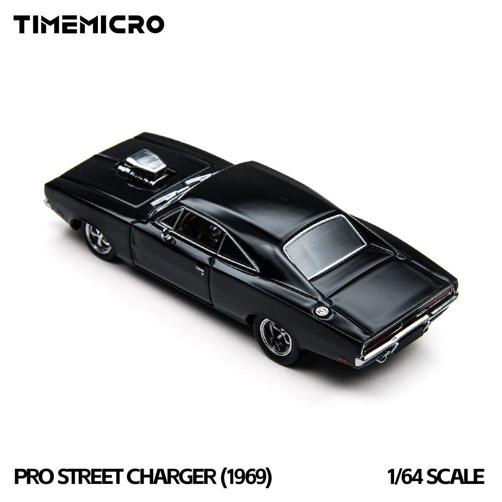 TimeMicro × PSC DESIGN 1:64 PSC Dodge 1969 Black Pro Street Charger (1969)