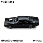TimeMicro × PSC DESIGN 1:64 PSC Dodge 1969 Black Pro Street Charger (1969)