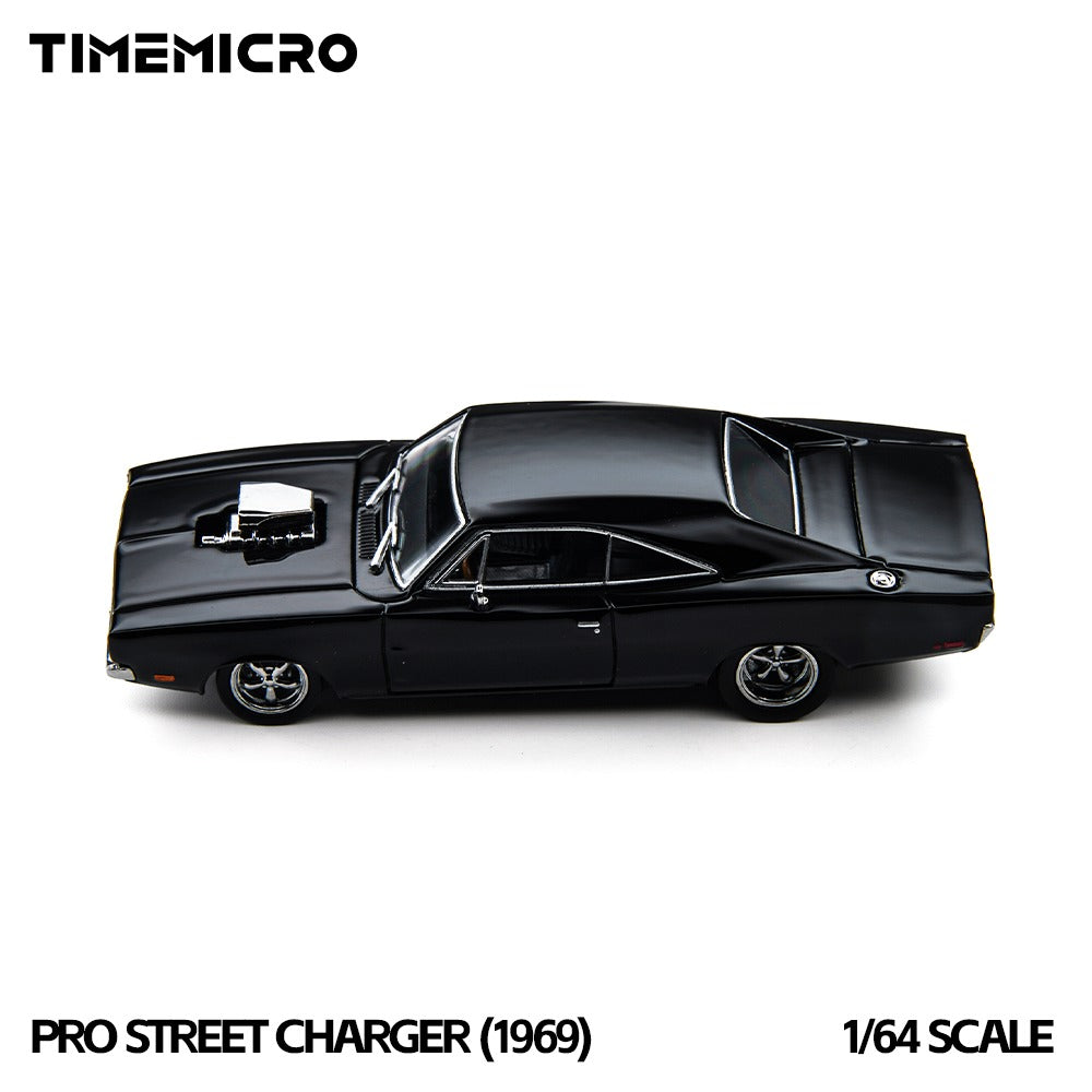 TimeMicro × PSC DESIGN 1:64 PSC Dodge 1969 Black Pro Street Charger (1969)