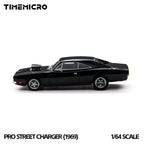 TimeMicro × PSC DESIGN 1:64 PSC Dodge 1969 Black Pro Street Charger (1969)