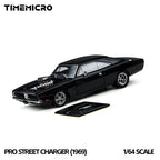 TimeMicro × PSC DESIGN 1:64 PSC Dodge 1969 Black Pro Street Charger (1969)