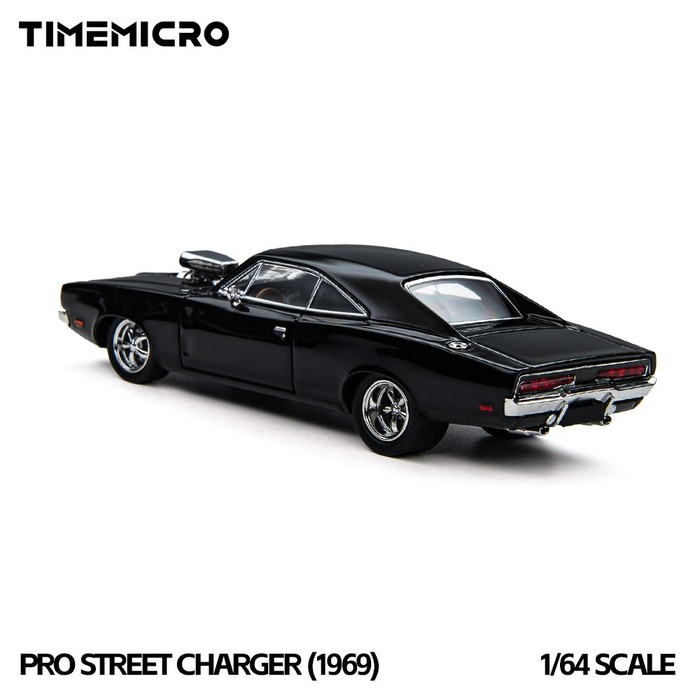 TimeMicro × PSC DESIGN 1:64 PSC Dodge 1969 Black Pro Street Charger (1969)