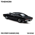 TimeMicro × PSC DESIGN 1:64 PSC Dodge 1969 Black Pro Street Charger (1969)