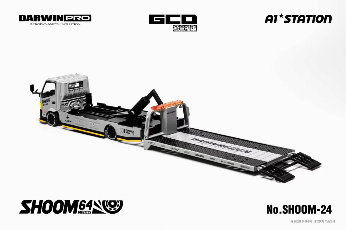 SHOOM64 1/64 HINO300 & DarwinPRO - SHOOM-10-24 AIRFORCE GREY TRUCK (LHD)