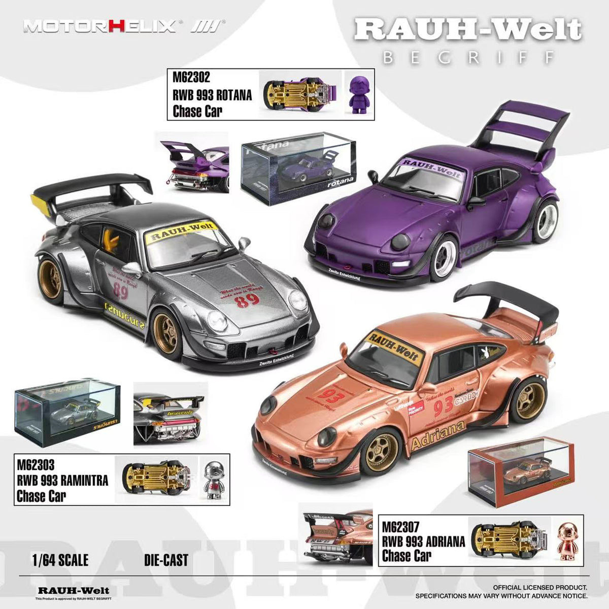MOTORHELIX 1/64 RWB 993 Diecast Model.