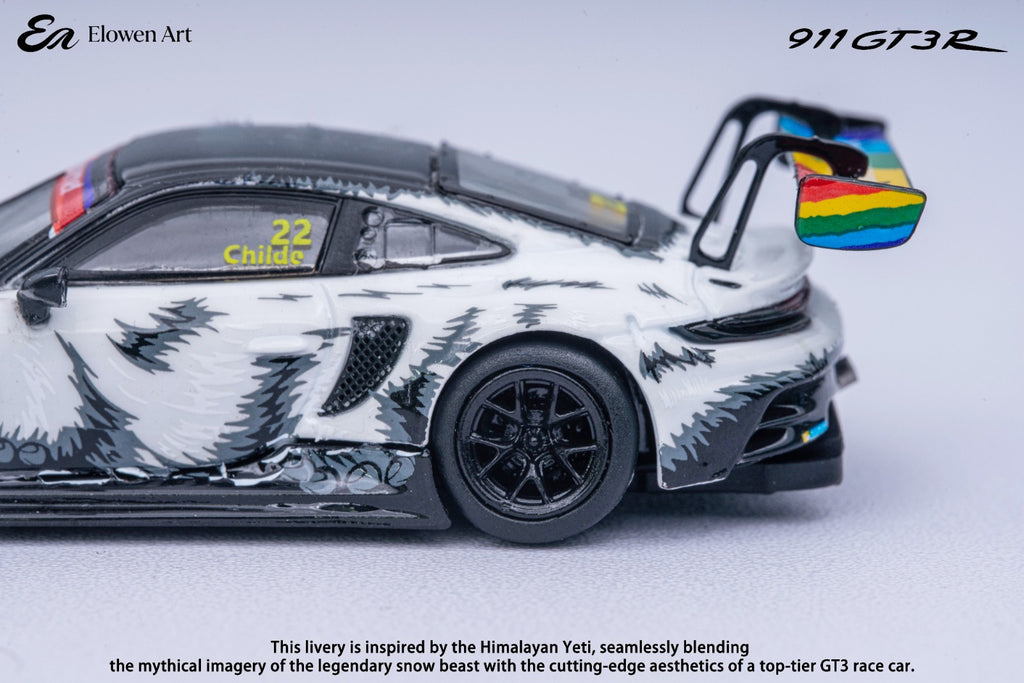 Elowen Art 1/64 Porsche 911 GT3 Diecast model himalayan Yeti Livery