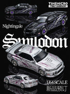 TimeMicro × PSC DESIGN 1:64 R34 "Tiger Tooth" Black Nightingale & Silver Nightingale