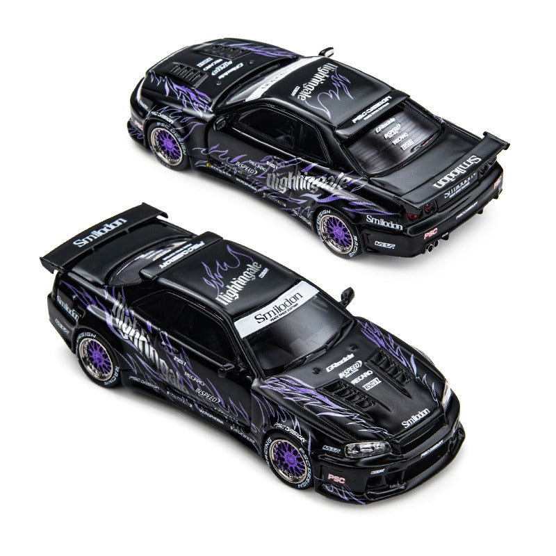 TimeMicro × PSC DESIGN 1:64 R34 "Tiger Tooth" Black Nightingale & Silver Nightingale