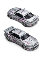 TimeMicro × PSC DESIGN 1:64 R34 "Tiger Tooth" Black Nightingale & Silver Nightingale