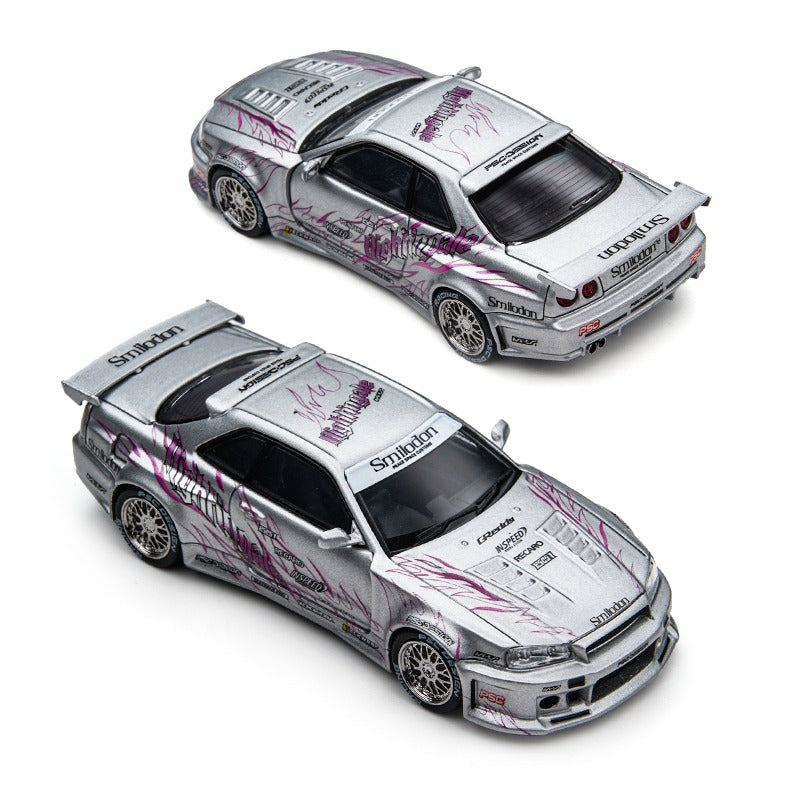 TimeMicro × PSC DESIGN 1:64 R34 "Tiger Tooth" Black Nightingale & Silver Nightingale