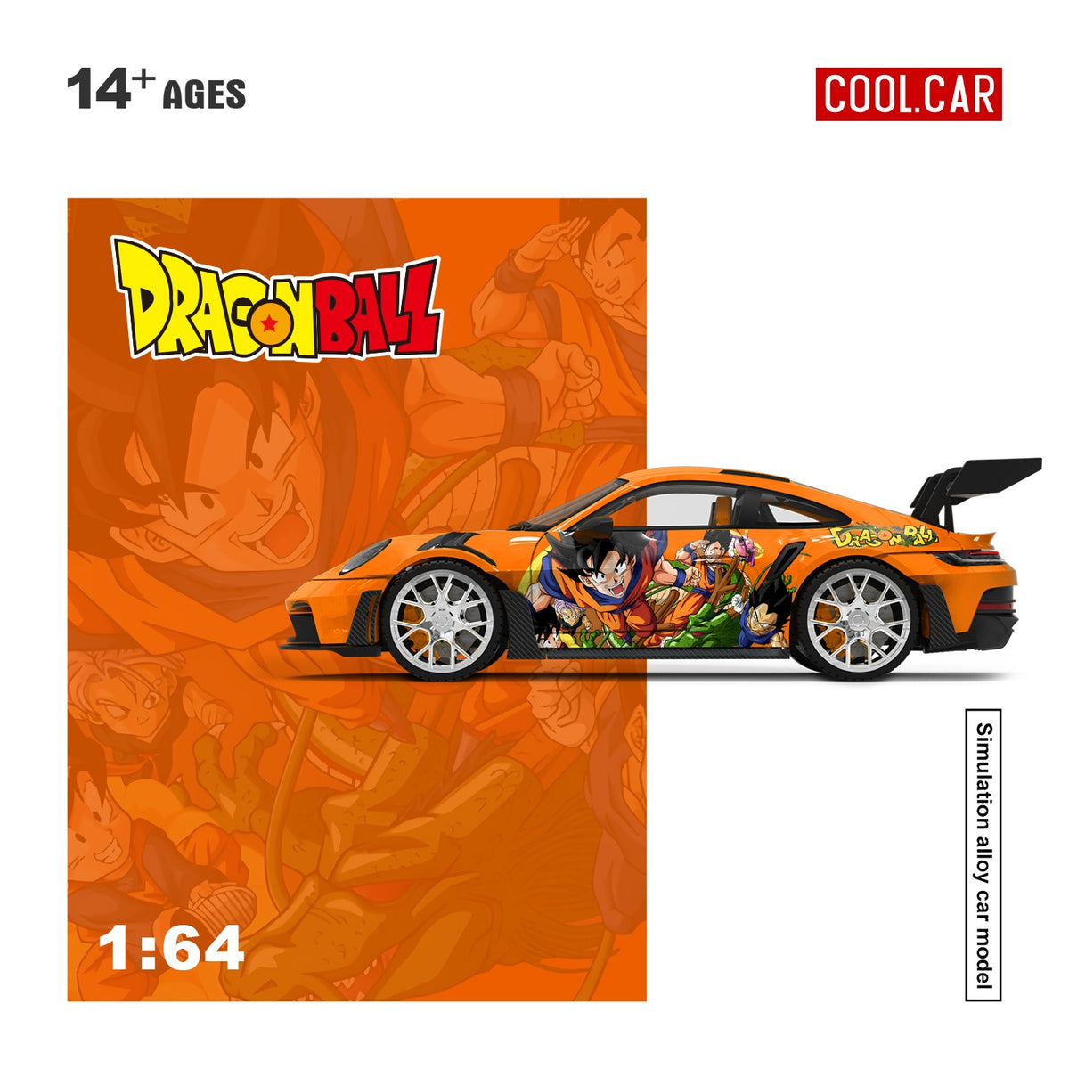 CoolCar 1:64 Porsche 992 GT3 RS - Dragon Ball painted