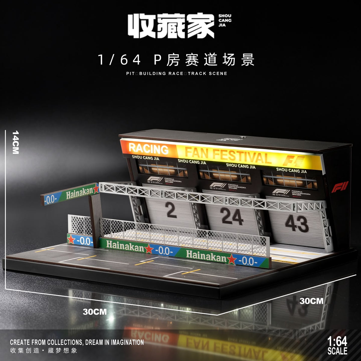 SHOU CANG JIA  1/64 PIT BUILDING RACE TRACK SCENE.