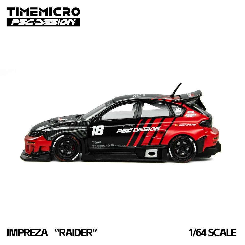 TimeMicro × PSC DESIGN&nbsp;1:64 Impreza "Raider" Red & Black