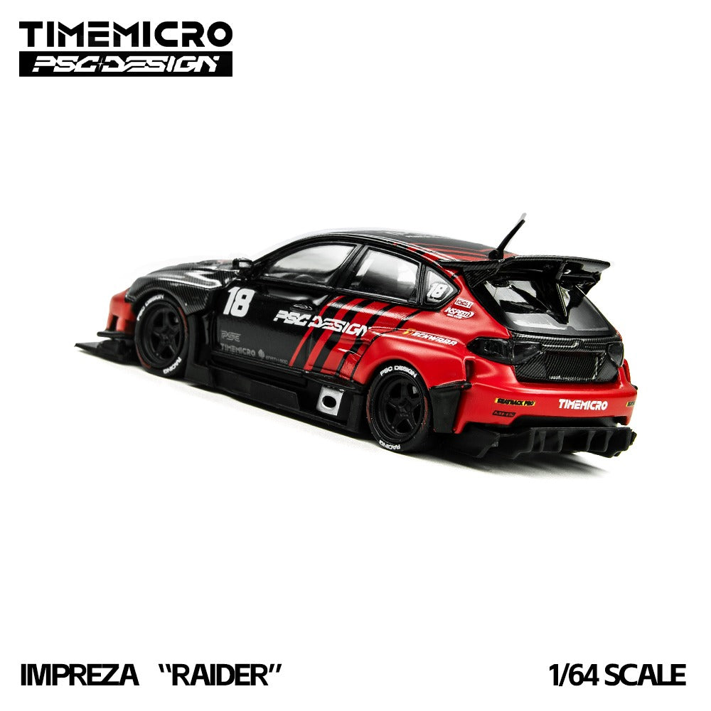 TimeMicro × PSC DESIGN&nbsp;1:64 Impreza "Raider" Red & Black