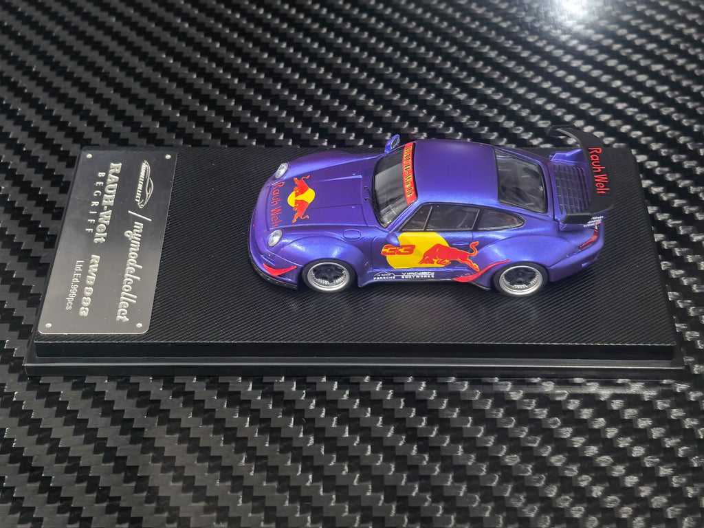 MC 1/64 RWB993 High Wing Diecast Model - Matte Purple Red Bull Livery