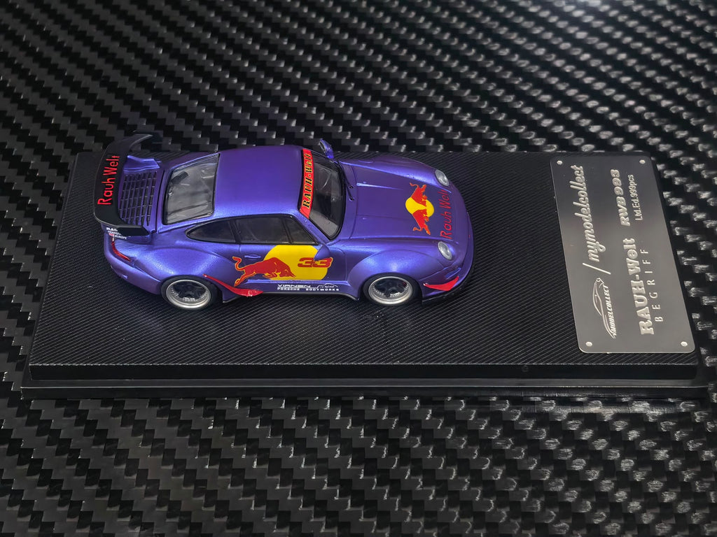 MC 1/64 RWB993 High Wing Diecast Model - Matte Purple Red Bull Livery