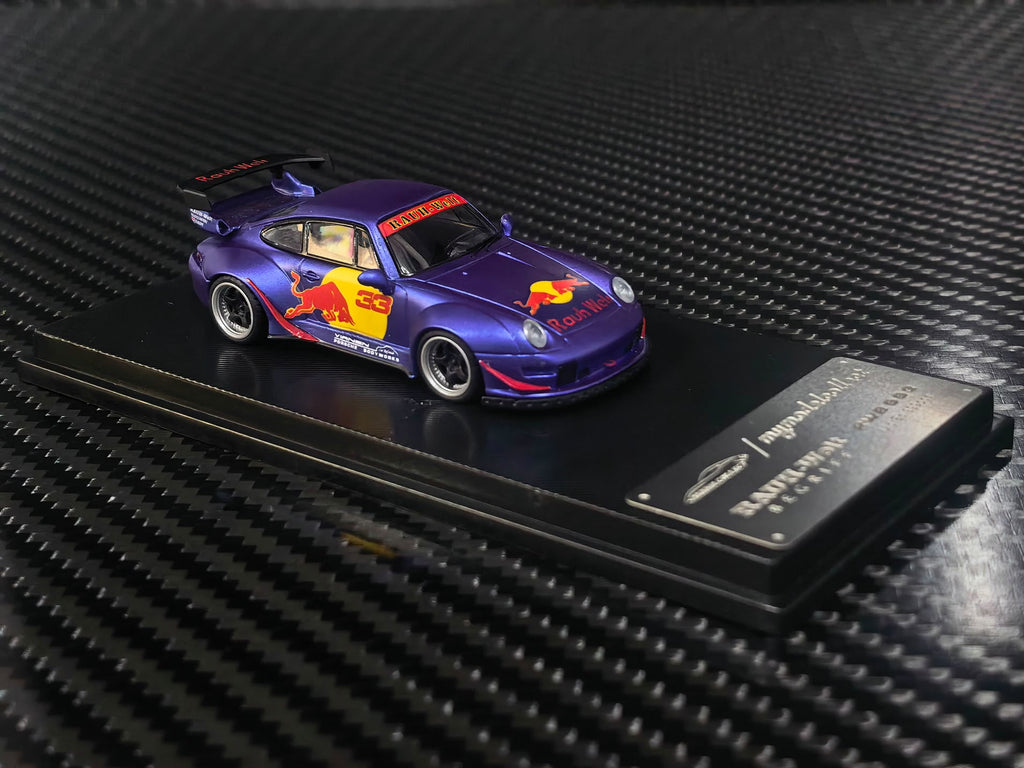 MC 1/64 RWB993 High Wing Diecast Model - Matte Purple Red Bull Livery