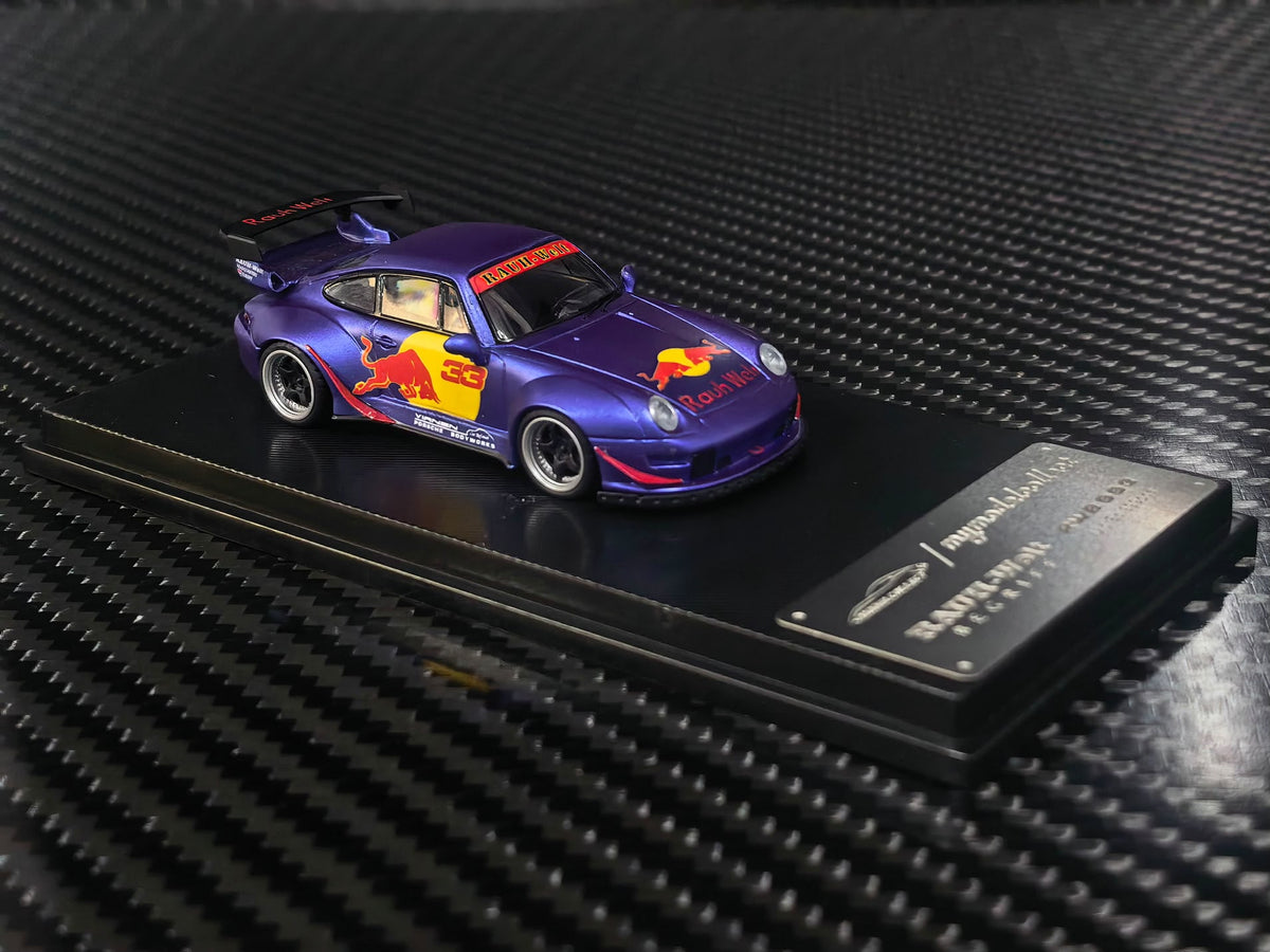 MC 1/64 RWB993 High Wing Diecast Model - Matte Purple Red Bull Livery