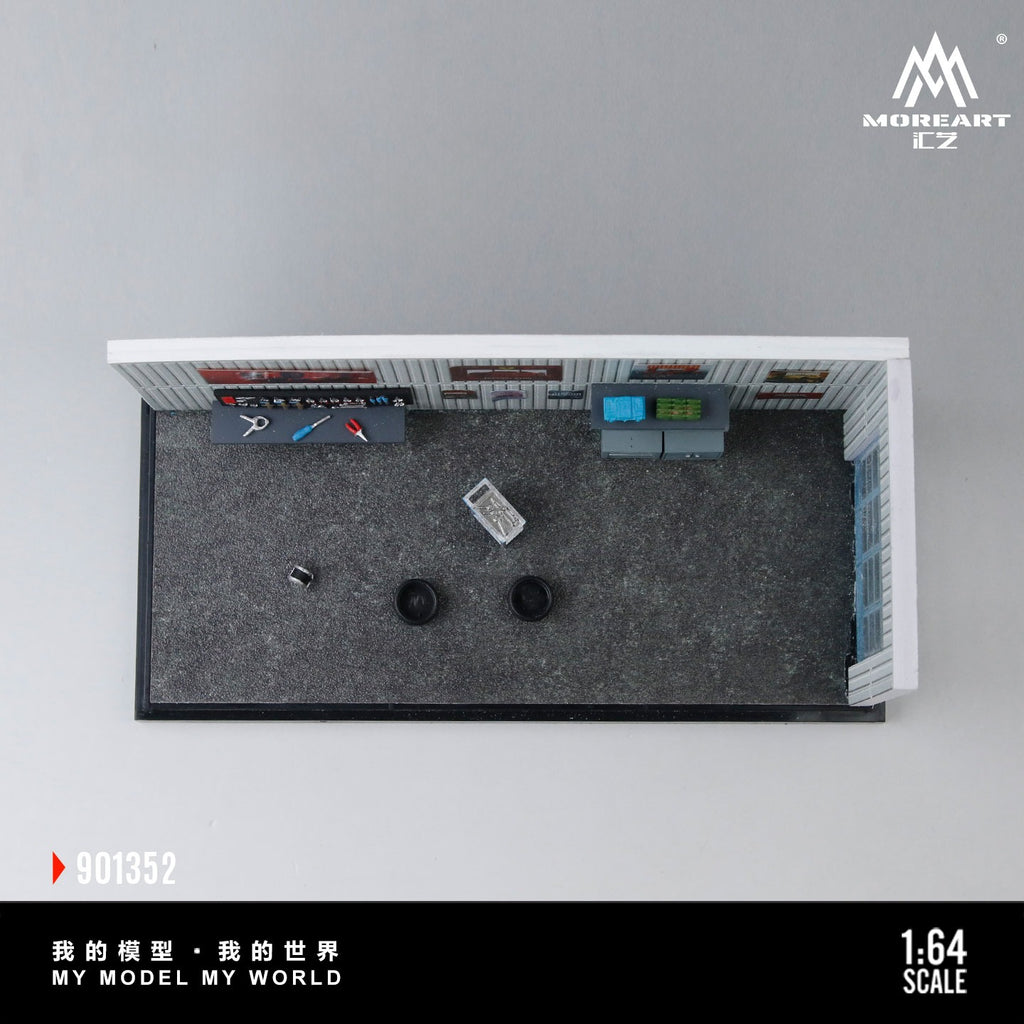MoreArt 1:64 Automobile Maintenance Workshop Scene Model