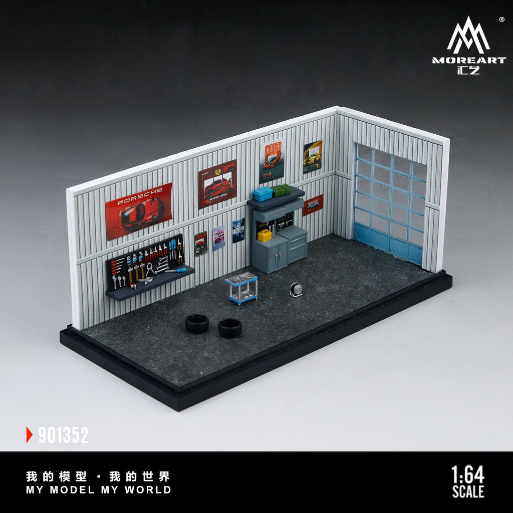 MoreArt 1:64 Automobile Maintenance Workshop Scene Model