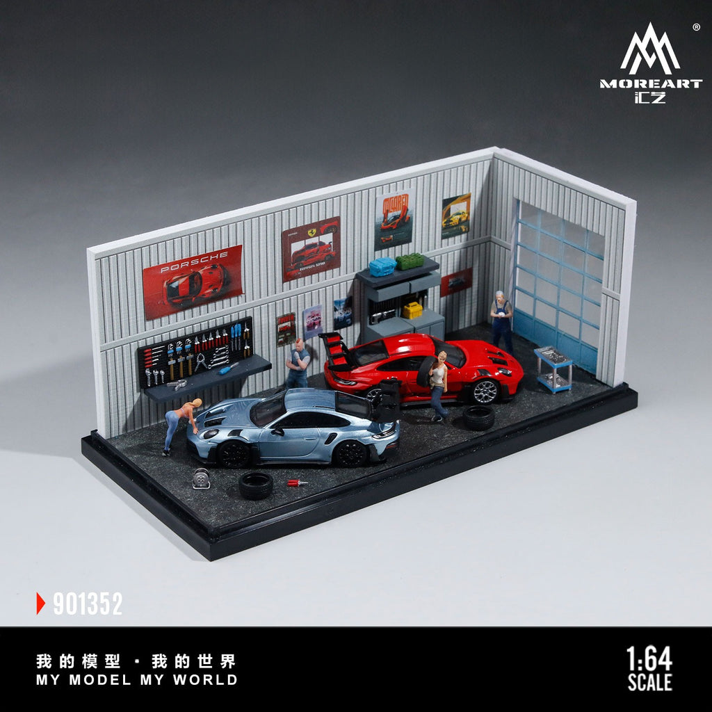 MoreArt 1:64 Automobile Maintenance Workshop Scene Model