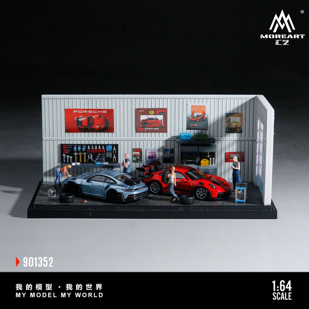 MoreArt 1:64 Automobile Maintenance Workshop Scene Model