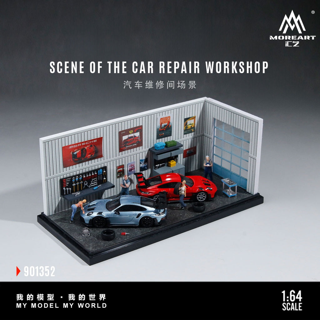 MoreArt 1:64 Automobile Maintenance Workshop Scene Model