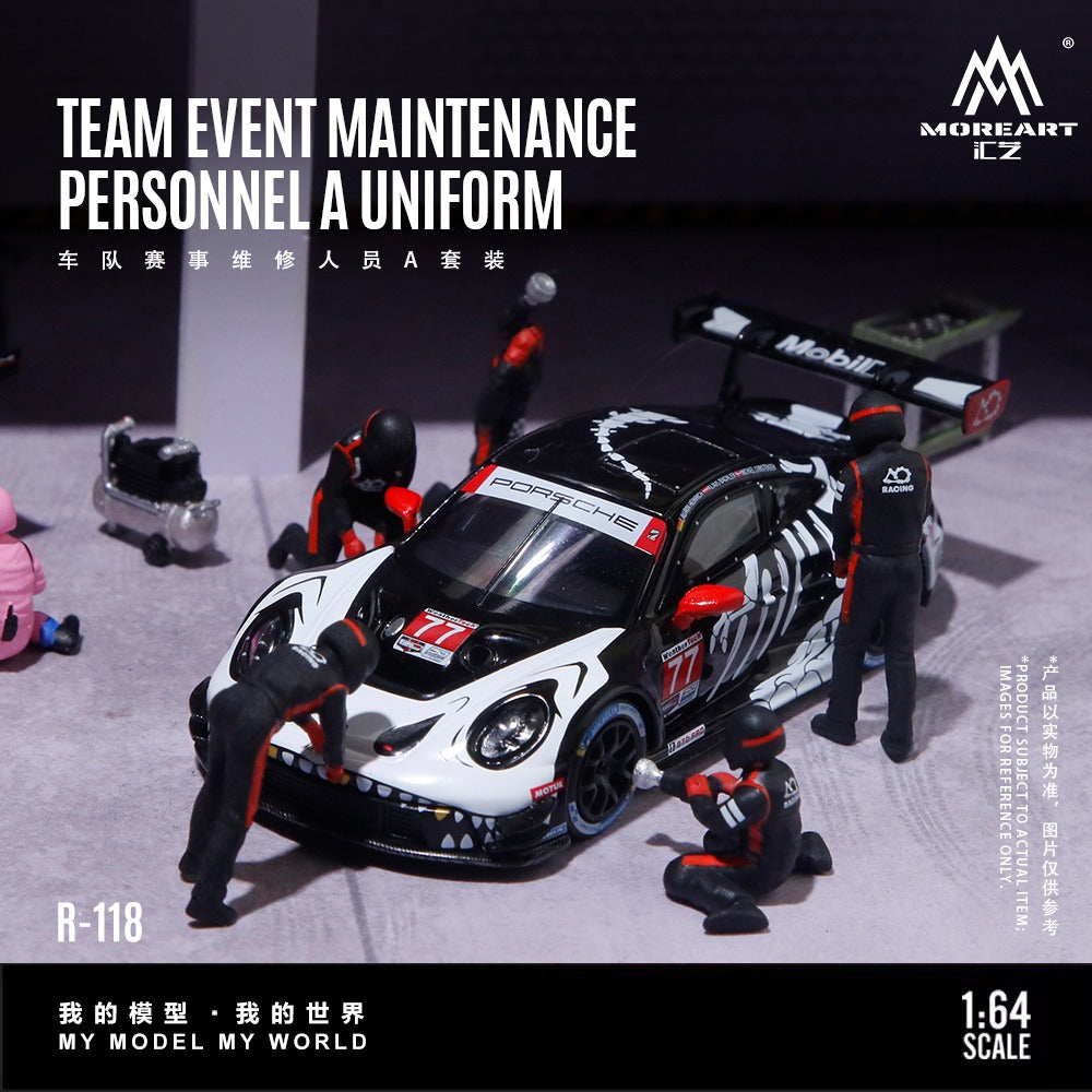 MoreArt 1:64 Racing Team Maintenance Personnel A Set - Realistic Resin Model