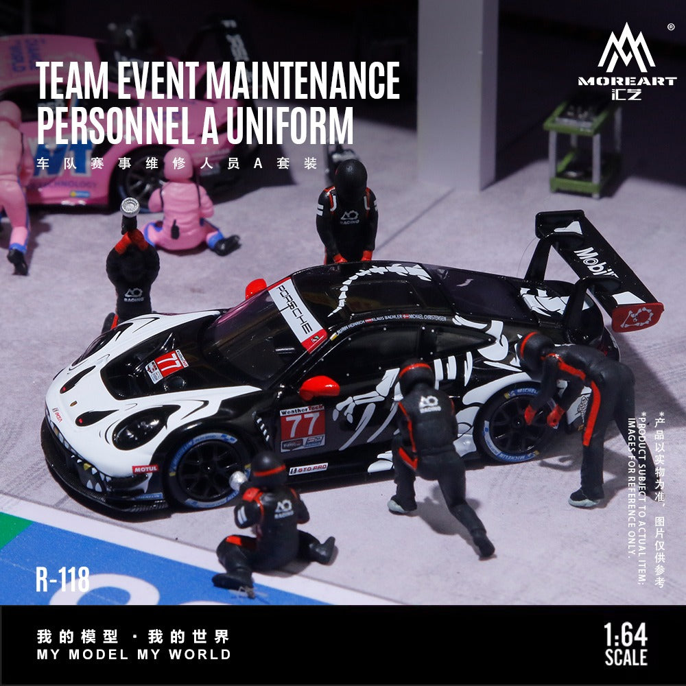 MoreArt 1:64 Racing Team Maintenance Personnel A Set - Realistic Resin Model