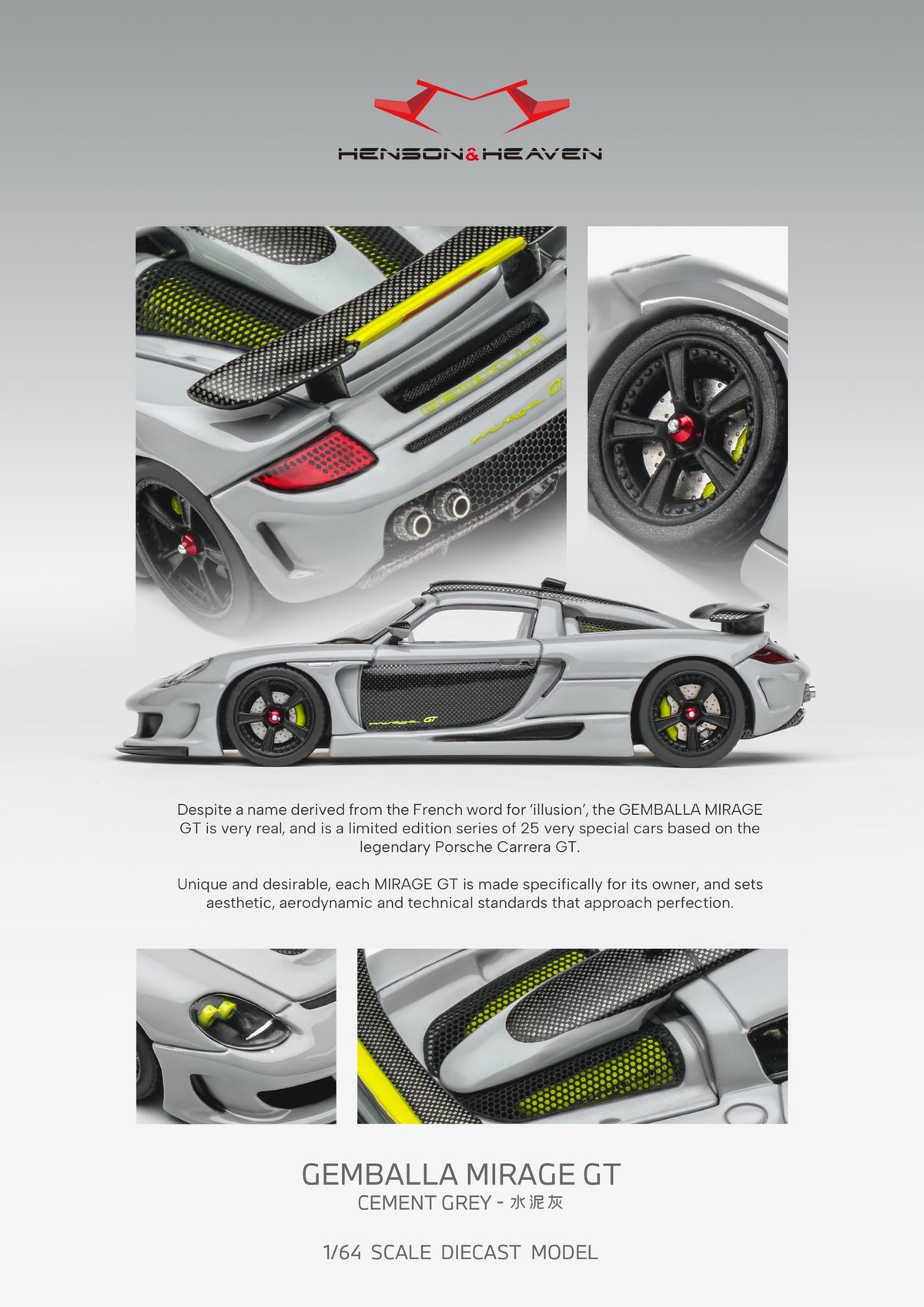 HH Model 1/64 Gemballa Mirage GT Diecast model. (Copy)