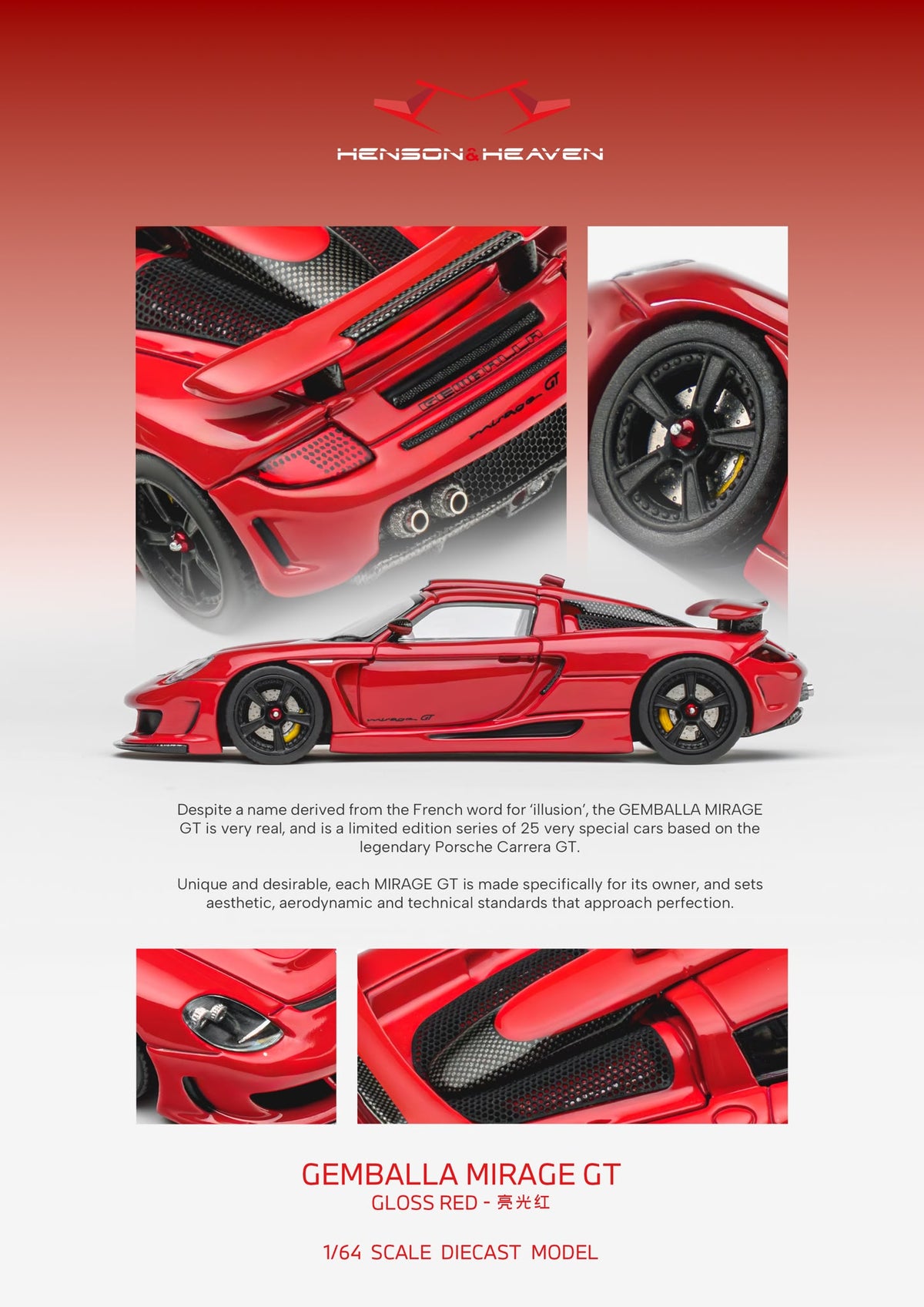 HH Model 1/64 Gemballa Mirage GT Diecast model. (Copy)