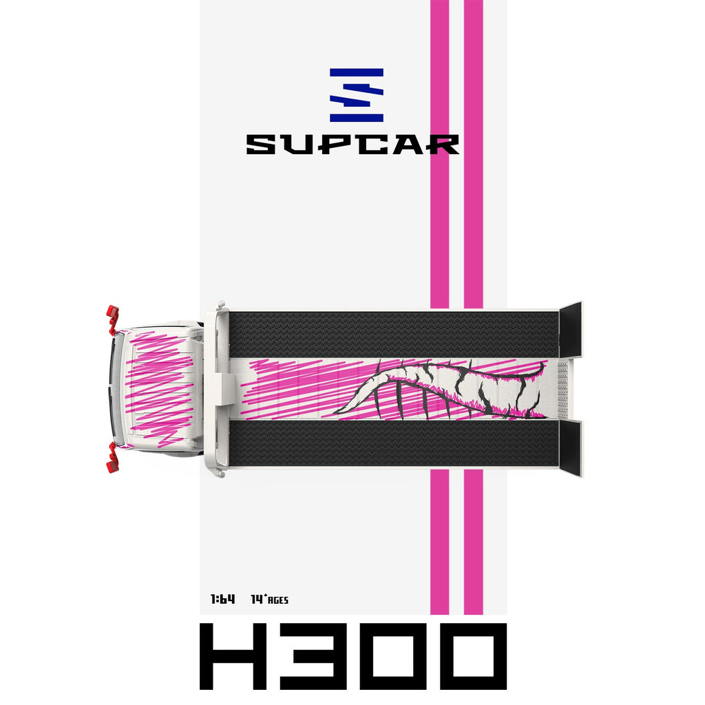 SUPCAR 1:64 H300 77 White Powder Graffiti Dinosaur