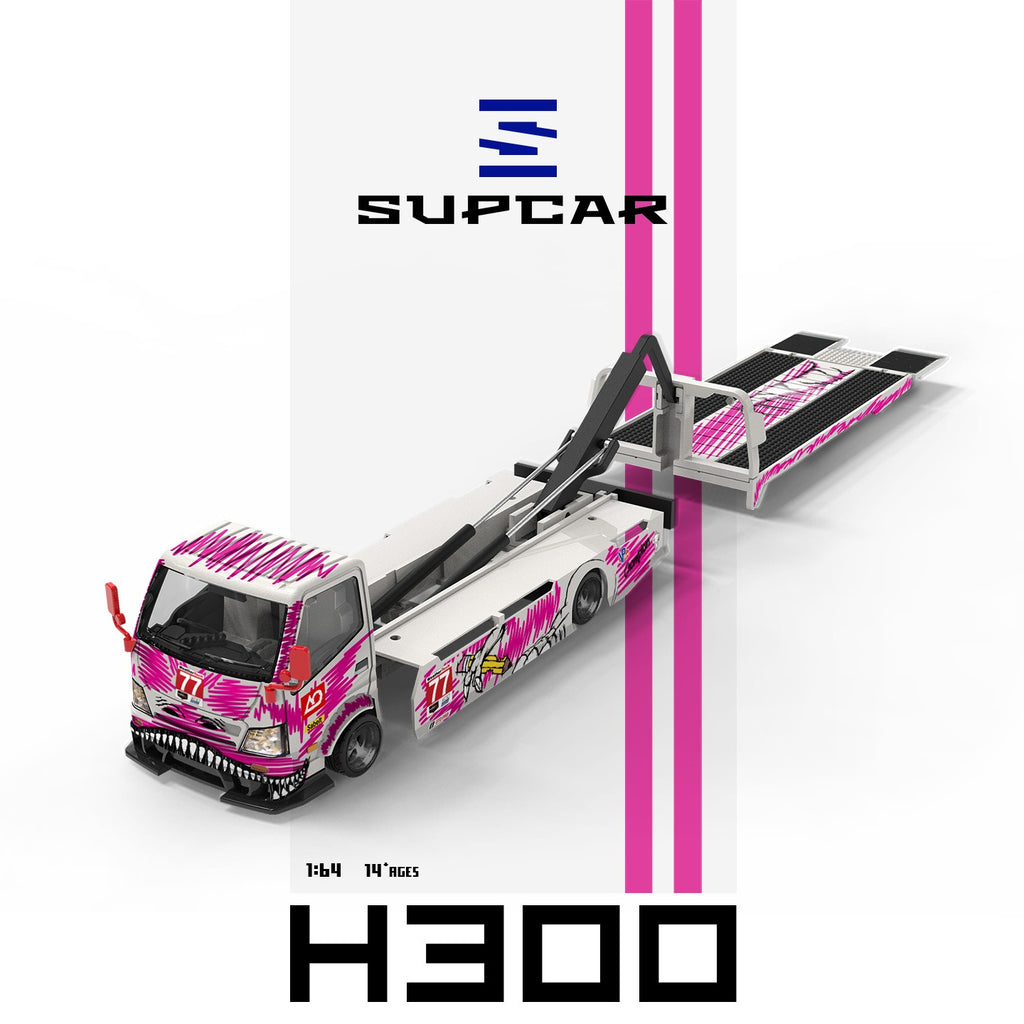 SUPCAR 1:64 H300 77 White Powder Graffiti Dinosaur