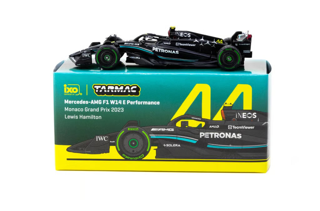Tarmac Works x IXO Models GLOBAL64 - Mercedes-AMG F1 W14 E Performance Monaco Grand Prix 2023 Lewis Hamilton