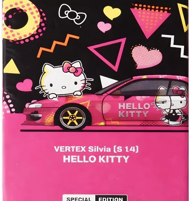 Tarmac Works x Vertex Silvia S14 Hello Kitty Diecast Car 1:64 PINK – Special Edition