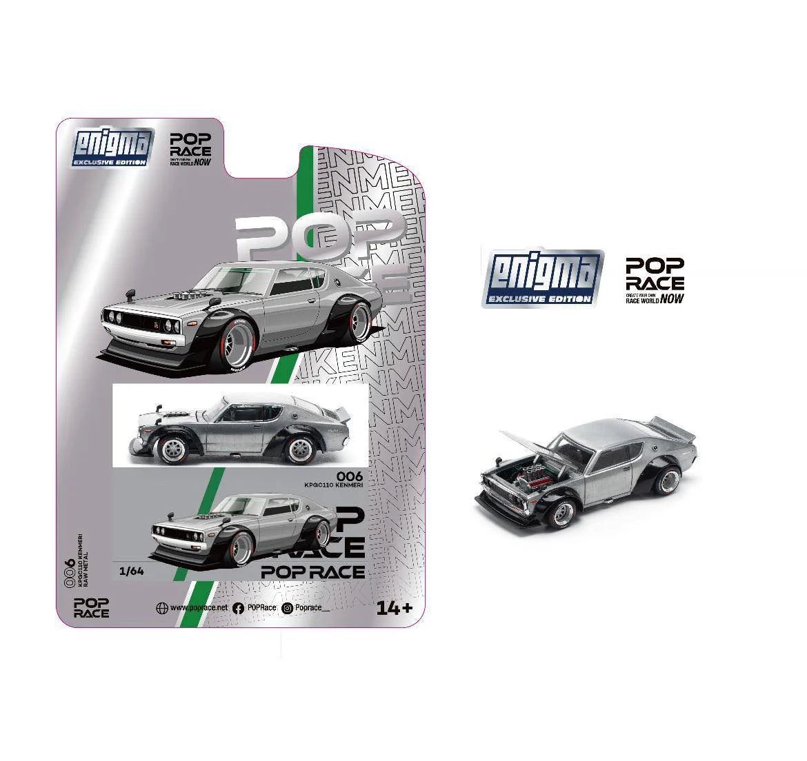 Pop Race x Enigma POP RACE KPGC110 Kenmeri Raw Material (PRE006) Blister Card Version