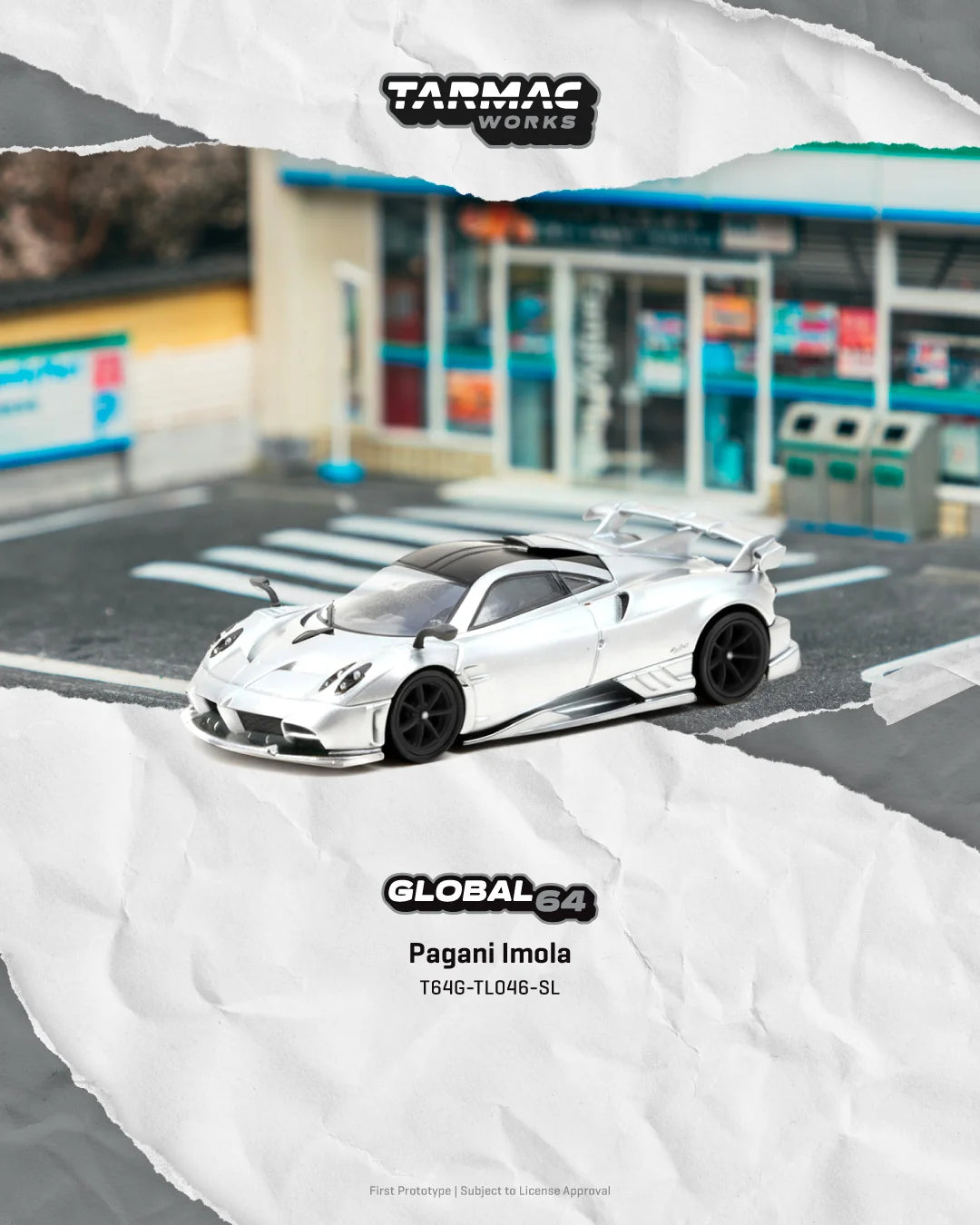 Pagani Imola - Matt Silver - Rolling wheels - Officially licensed by Pagani