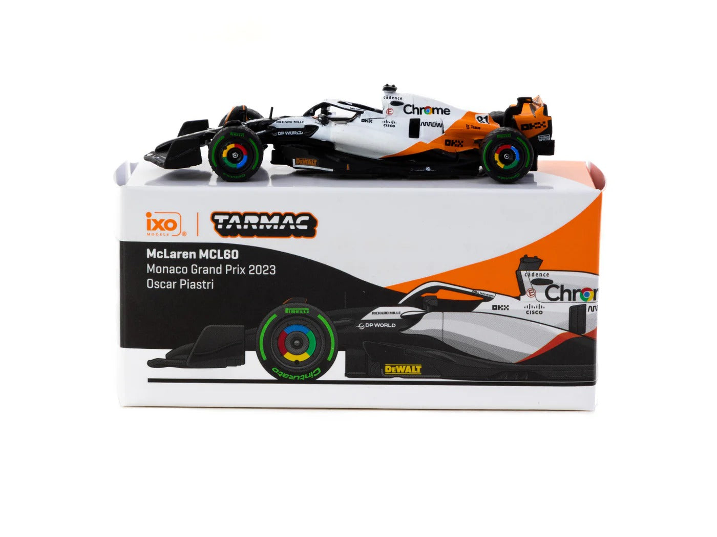 Tarmac Works x IXO Models GLOBAL64 - McLaren MCL60 Monaco Grand Prix 2023 Oscar Piastri