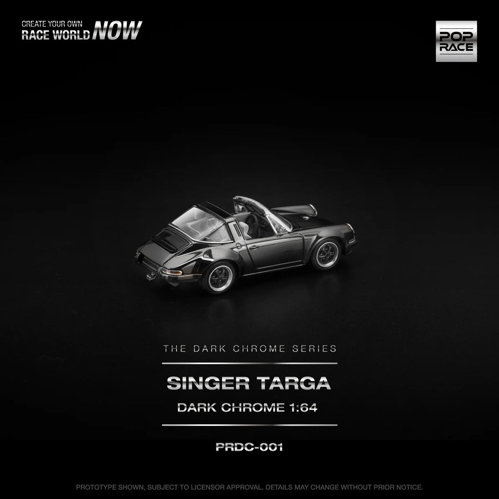 POP RACE 1:64 Singer Targa Dark Chrome