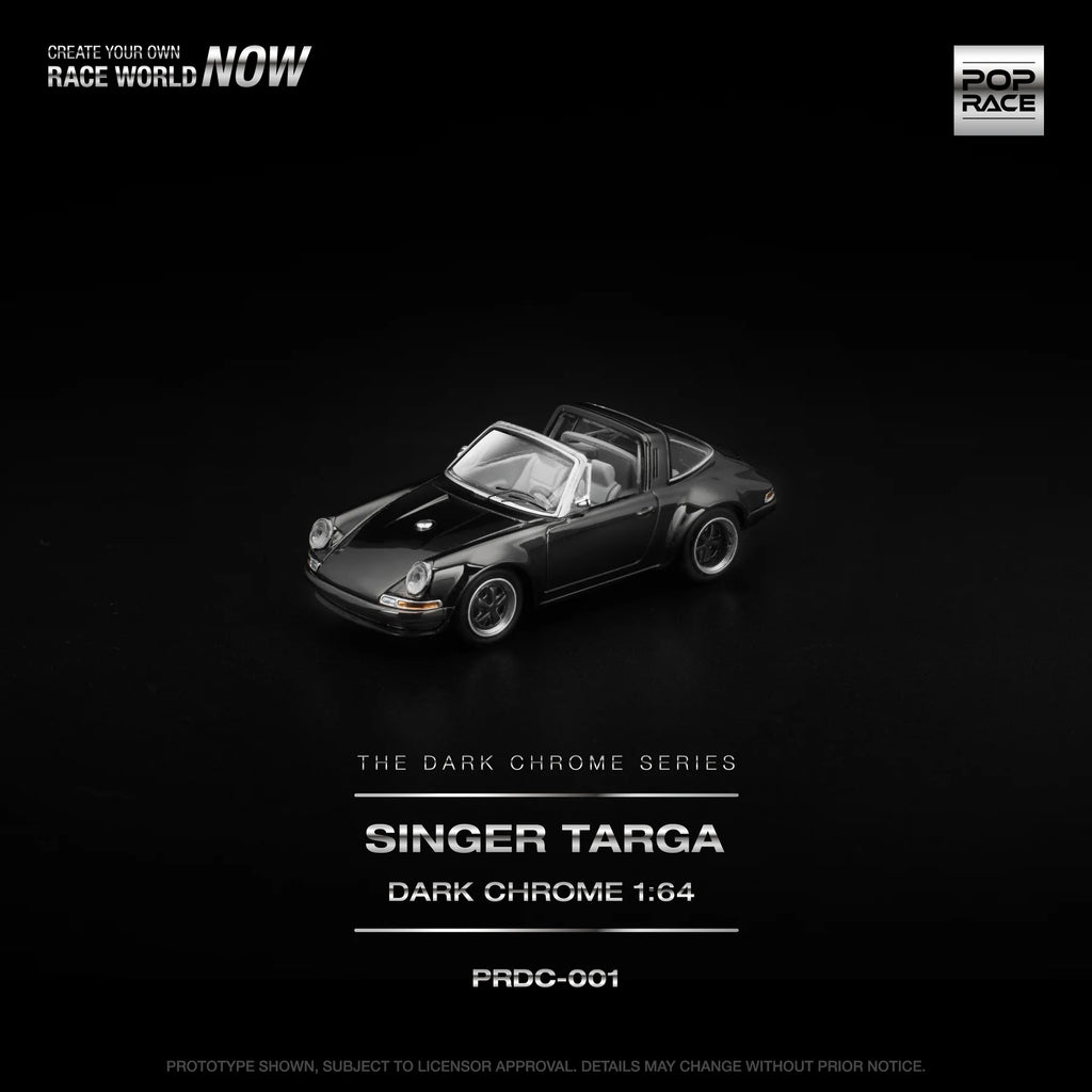 POP RACE 1:64 Singer Targa Dark Chrome